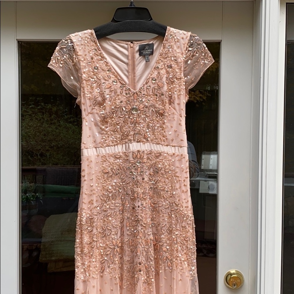 Blush Adrianna Papell Beaded Dress - Picture 5 of 8
